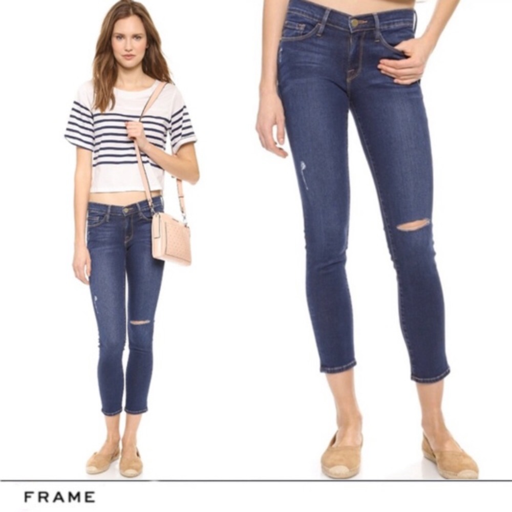 Frame Le Skinny De Jeanne Crop Latino Canyon Jeans Sz 26